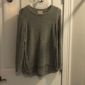 XS LOFT sweater with attached sheer layer